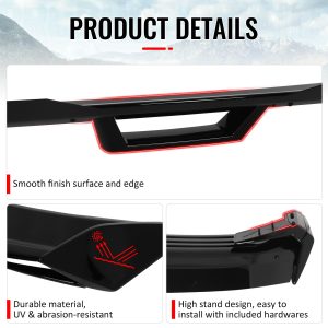 Fits 24-26 Ford Mustang Dark Horse HP Style Trunk Spoiler Wing Gloss Black ABS - Image 4