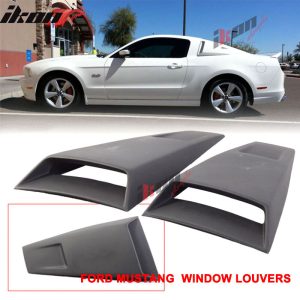 Fits 05-09 Ford Mustang 2Dr Rear Fender Scoop + Side Window Louvers Unpainted PU - Image 3