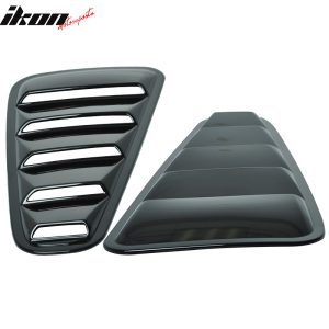 Fits 10-14 Ford Mustang OE Style Side Quarter Window Louvers Cover Gloss Black - Image 4
