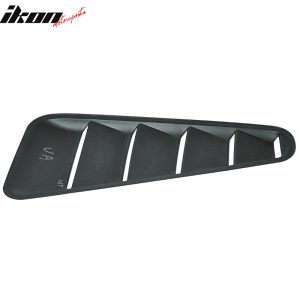 Fits 10-14 Ford Mustang OE Style Side Quarter Window Louvers Cover Gloss Black - Image 5