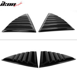 Fits 10-15 Chevy Camaro Side Window Louver Sun Shade Cover 2PC - Gloss Black - Image 3