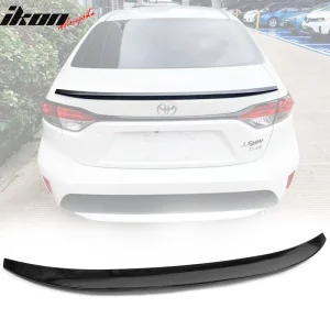 Fits 20-25 Toyota Corolla Sedan IKON Style Rear Trunk Spoiler Wing - Gloss Black - Image 6