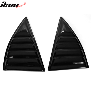Fits 10-15 Chevy Camaro Side Window Louver Sun Shade Cover 2PC - Gloss Black - Image 4