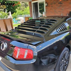 Fits 05-14 Ford Mustang IKON Style Rear Window Louver Sun Shade Vent Gloss Black - Image 3