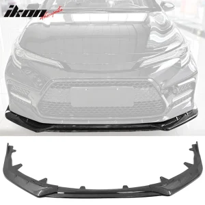 Fits 20-24 Toyota Corolla SE XSE 4D IKON Carbon Fiber Print 3PC Front Bumper Lip - Image 6