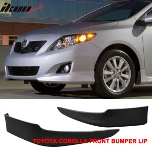 Fits 09-10 Toyota Corolla OE Style 2PCS Front Bumper Lip Splitters Spoiler PP - Image 4