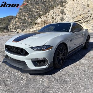 Fits 21-23 Mustang Mach 1 Handling Package Style Front Bumper Lip Matte Black PP - Image 3