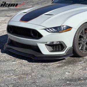 Fits 21-23 Mustang Mach 1 Handling Package Style Front Bumper Lip Matte Black PP - Image 5