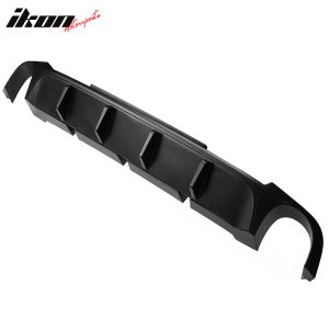 Fits 13-14 Ford Mustang V6 GT Matte Black PP Rear Diffuser Lip W/ V2 Style Fin - Image 3