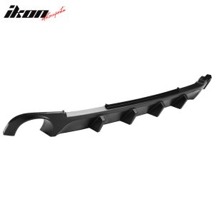Fits 13-14 Ford Mustang V6 GT Matte Black PP Rear Diffuser Lip W/ V2 Style Fin - Image 5