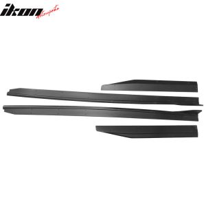 Fits 15-23 Ford Mustang GT500 Style 4PCS Side Skirts Rocker Panel Matte Black - Image 3