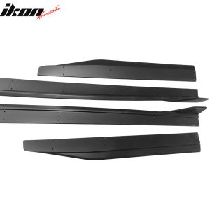 Fits 15-23 Ford Mustang GT500 Style 4PCS Side Skirts Rocker Panel Matte Black - Image 5