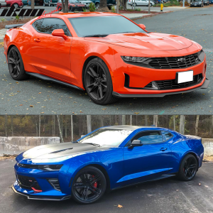 For 16-24 Chevrolet Camaro Front Bumper Lip 1LE Style Spoiler Carbon Fiber Print - Image 3