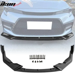 Fits 20-24 Toyota Corolla SE XSE C Style 3PCS Front Bumper Lip PP Matte Black - Image 6