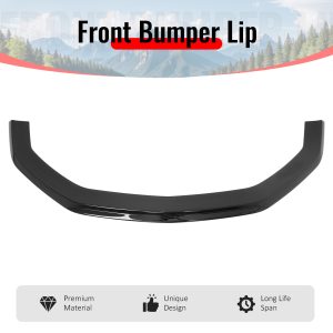 Fits 24-26 Ford Mustang Ecoboost& GT IKON Style Front Bumper Lip Gloss Black ABS - Image 3