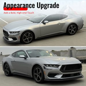 Fits 24-26 Ford Mustang Ecoboost& GT IKON Style Front Bumper Lip Gloss Black ABS - Image 5