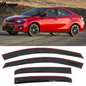 Fits 14-19 Toyota Corolla Sedan In-Channel Side Window Deflectors Rain Shade 4PC - Image 6