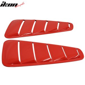 Fits 05-09 Ford Mustang V6 OE Style Side Quarter Window Louver Painted Red #D3 - Image 3