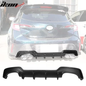 Fits 19-22 Toyota Corolla E210 Hatchback 5Dr T Style Matte Black Rear Diffuser - Image 6