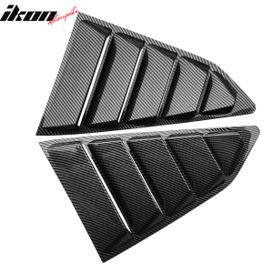 Fits 16-24 Chevy Camaro Quarter Window Louvers Rain Cover Sun Carbon Fiber Print - Image 3