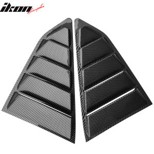 Fits 16-24 Chevy Camaro Quarter Window Louvers Rain Cover Sun Carbon Fiber Print - Image 4