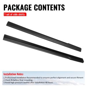 Fits 24-26 Ford Mustang IKON Style Matte Black Side Skirts Extension Lip Add on - Image 5
