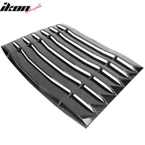 Fits 05-14 Ford Mustang Carbon Fiber Print Rear Window Louvers Vent IKON Style - Image 4