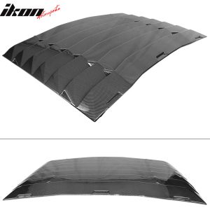 Fits 05-14 Ford Mustang Carbon Fiber Print Rear Window Louvers Vent IKON Style - Image 5