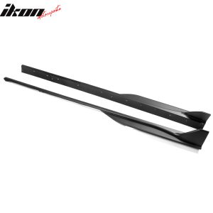 Fits 10-14 Ford Mustang GT500 Style 2PC Side Skirts Rocker Panel ABS Matte Black - Image 4