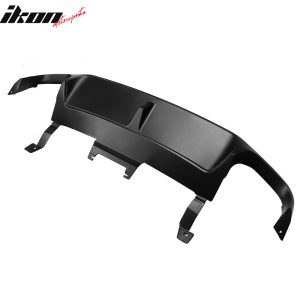 Fits 13-14 Ford Mustang GT500 Matte Black PP Rear Diffuser Lip W/ V1 Style Fin - Image 4