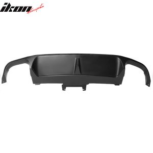 Fits 13-14 Ford Mustang GT500 Matte Black PP Rear Diffuser Lip W/ V1 Style Fin - Image 5