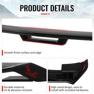 Fits 24-26 Ford Mustang OE GT Performance Style Trunk Spoiler Gloss Black ABS - Image 4