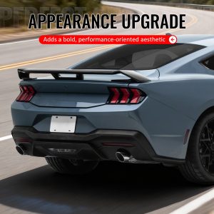 Fits 24-26 Ford Mustang OE GT Performance Style Trunk Spoiler Gloss Black ABS - Image 5