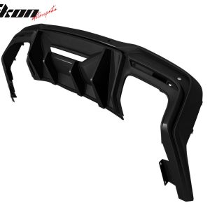 Fits 24-26 Mustang 7th Gen S650 Rock Style PP Rear Bumper Diffuser Gloss Black - Image 3