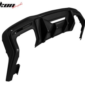 Fits 24-26 Mustang 7th Gen S650 Rock Style PP Rear Bumper Diffuser Gloss Black - Image 4