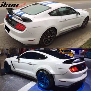 Fits 15-23 Ford Mustang GT350 Style Matte Black Rear Trunk Spoiler Wing ABS - Image 3