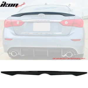 Fits 14-24 INFINITI Q50 OE Style Rear Trunk Spoiler Wing Lip Painted #KH3 Black - Image 6
