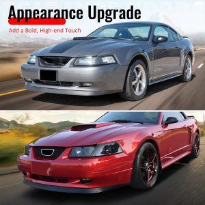 Fits 99-04 Ford Mustang OE Style Front Bumper Lip Lower Spoiler 3PC Unpainted PU - Image 5