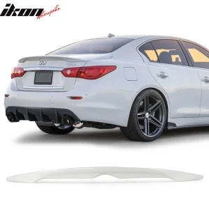 Fits 14-24 INFINITI Q50 OE Style Rear Trunk Spoiler Wing Lip Painted #QAB White - Image 6