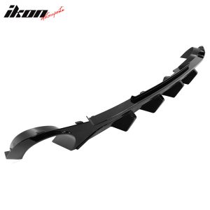 Fits 13-14 Ford Mustang V6 GT Gloss Black PP Rear Diffuser Lip W/ V2 Style Fin - Image 5