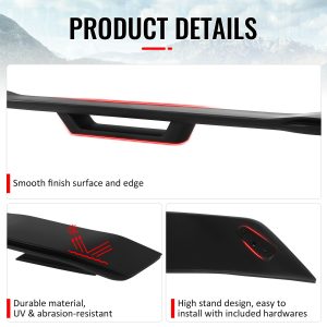 Fits 24-26 Ford Mustang Dark Horse Style Rear Trunk Spoiler Wing Matte Black ABS - Image 4