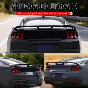 Fits 24-26 Ford Mustang Dark Horse Style Rear Trunk Spoiler Wing Matte Black ABS - Image 5