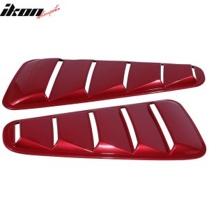 Fits 10-14 Ford Mustang OE Style Side Quarter Window Louvers Painted PP #U6 Red - Image 3
