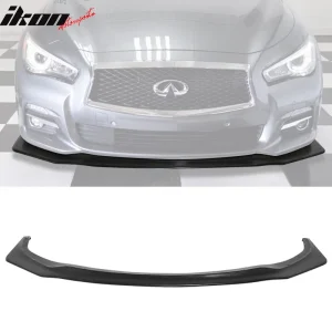 Fits 14-17 Infiniti Q50 IKON V6 Style Front Bumper Lip Spoiler Unpainted PU Kit - Image 6