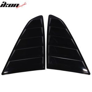 Fits 15-23 Ford Mustang OE Style Side Quarter Window Louver Cover Gloss Black - Image 4