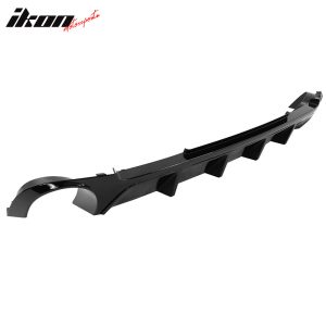 Fits 13-14 Ford Mustang V6 GT Gloss Black PP Rear Diffuser Lip W/ V1 Style Fin - Image 4