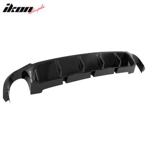 Fits 13-14 Ford Mustang V6 GT Gloss Black PP Rear Diffuser Lip W/ V1 Style Fin - Image 5