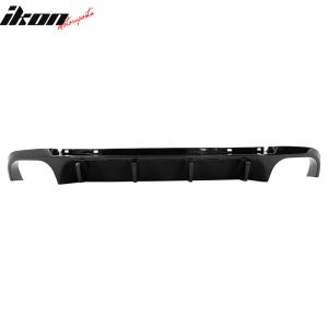 Fits 13-14 Ford Mustang GT500 Gloss Black PP Rear Diffuser Lip W/ V3 Style Fin - Image 4