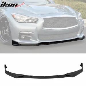 Fits 14-17 Infiniti Q50 Base Model T Style Front Bumper Lip Spoiler Unpainted PU - Image 6
