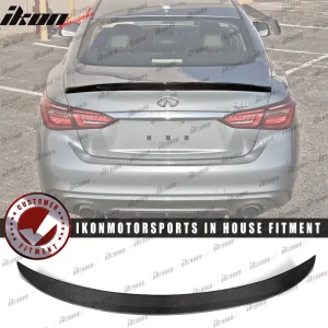 Fits 14-24 Infiniti Q50 V37 ST Style Trunk Spoiler Full Carbon Fiber CF - Image 6